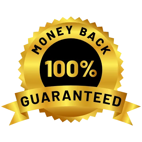 Valiora 100 percent money-back guarantee seal